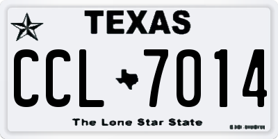 TX license plate CCL7014