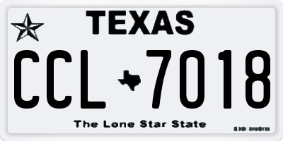 TX license plate CCL7018