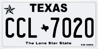 TX license plate CCL7020