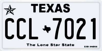 TX license plate CCL7021