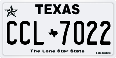 TX license plate CCL7022