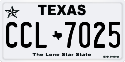 TX license plate CCL7025