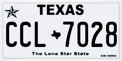 TX license plate CCL7028