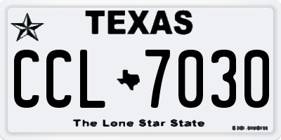 TX license plate CCL7030