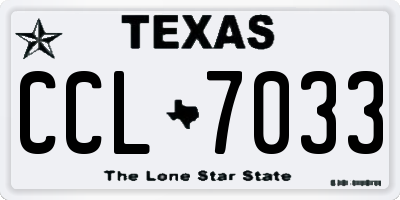 TX license plate CCL7033