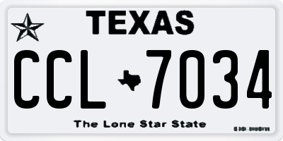 TX license plate CCL7034