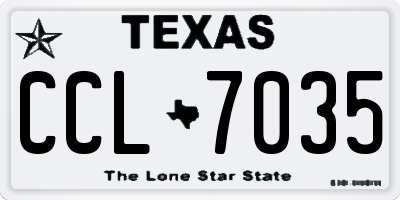 TX license plate CCL7035