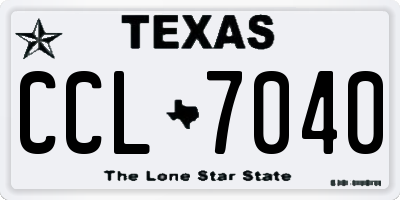 TX license plate CCL7040