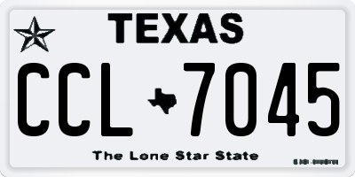TX license plate CCL7045