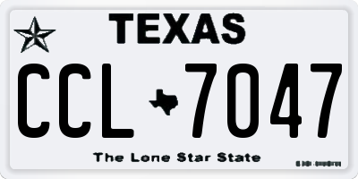 TX license plate CCL7047