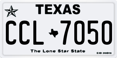 TX license plate CCL7050