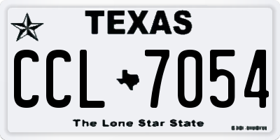 TX license plate CCL7054