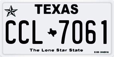 TX license plate CCL7061