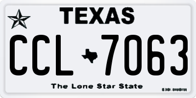 TX license plate CCL7063