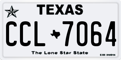 TX license plate CCL7064