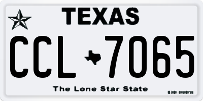 TX license plate CCL7065