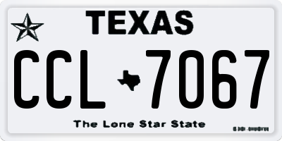TX license plate CCL7067