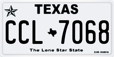 TX license plate CCL7068