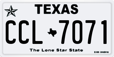 TX license plate CCL7071