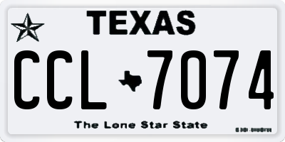TX license plate CCL7074