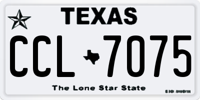 TX license plate CCL7075