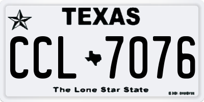 TX license plate CCL7076