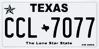TX license plate CCL7077