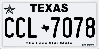 TX license plate CCL7078