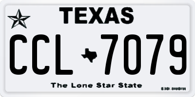 TX license plate CCL7079