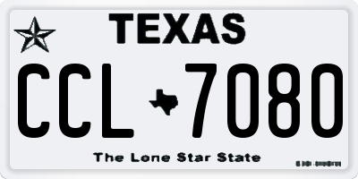 TX license plate CCL7080