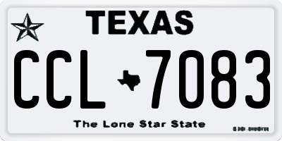 TX license plate CCL7083