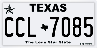 TX license plate CCL7085