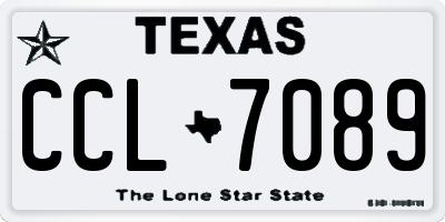 TX license plate CCL7089