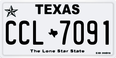 TX license plate CCL7091