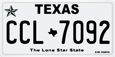 TX license plate CCL7092