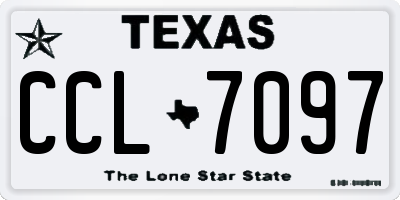 TX license plate CCL7097