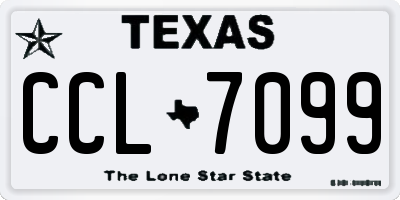 TX license plate CCL7099