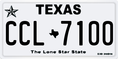 TX license plate CCL7100