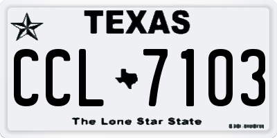 TX license plate CCL7103