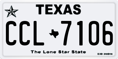 TX license plate CCL7106