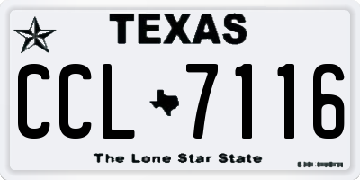 TX license plate CCL7116
