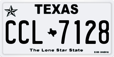 TX license plate CCL7128