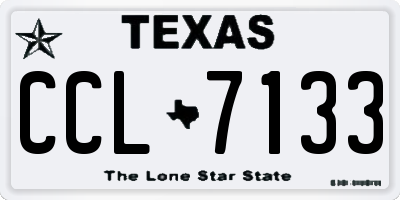 TX license plate CCL7133