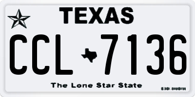 TX license plate CCL7136