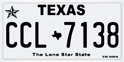 TX license plate CCL7138