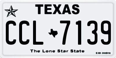 TX license plate CCL7139
