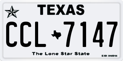 TX license plate CCL7147