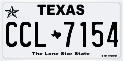 TX license plate CCL7154