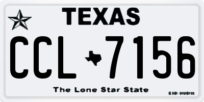 TX license plate CCL7156