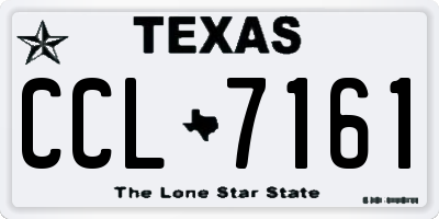 TX license plate CCL7161